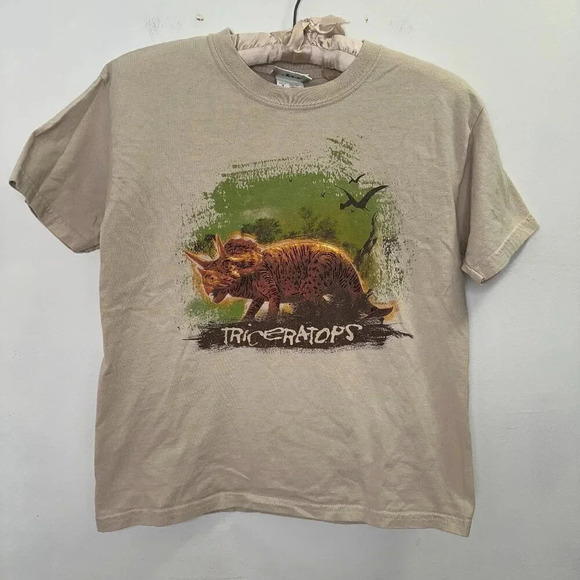 Vintage Kids Walt Disney World Triceratops Dinosaur Short Sleeve Shirt Size M - Picture 1 of 3